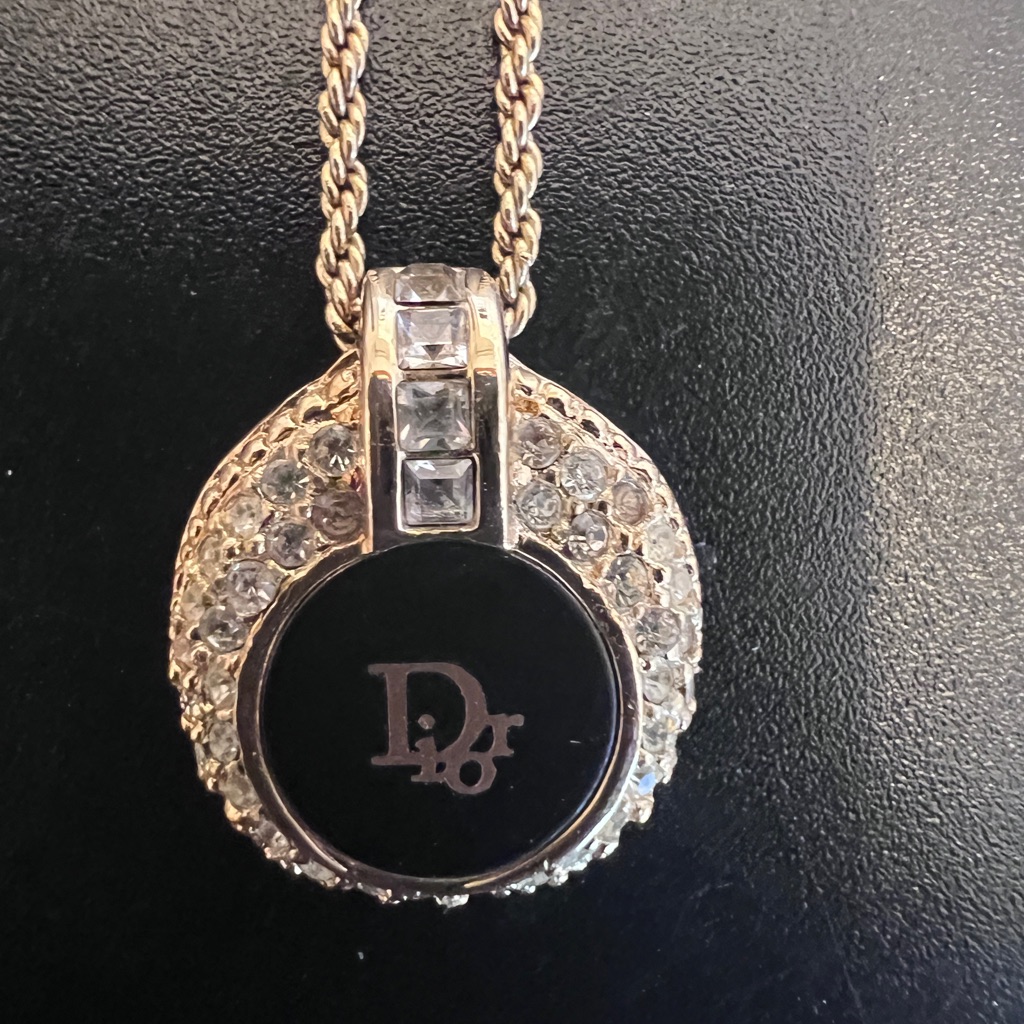 Dior 16 Inch 18 Karat Gold Plated Necklace Pendant